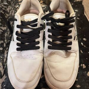 liberty White and Black Men's Low-Top Sneakers